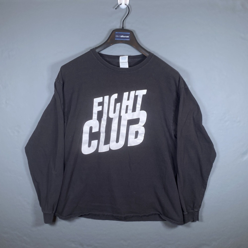 Fight Club Movie Long Sleeve Shirt Adult XL Black Delta Pro Weight Brass Knuckle